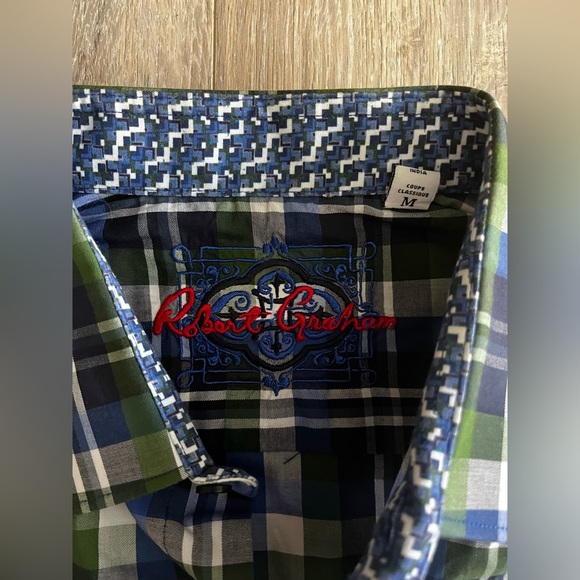 Robert Graham Men's PUTIGNANO Plaid Classic Fit Button-down Sports Shirt Medium - Picture 2 of 7